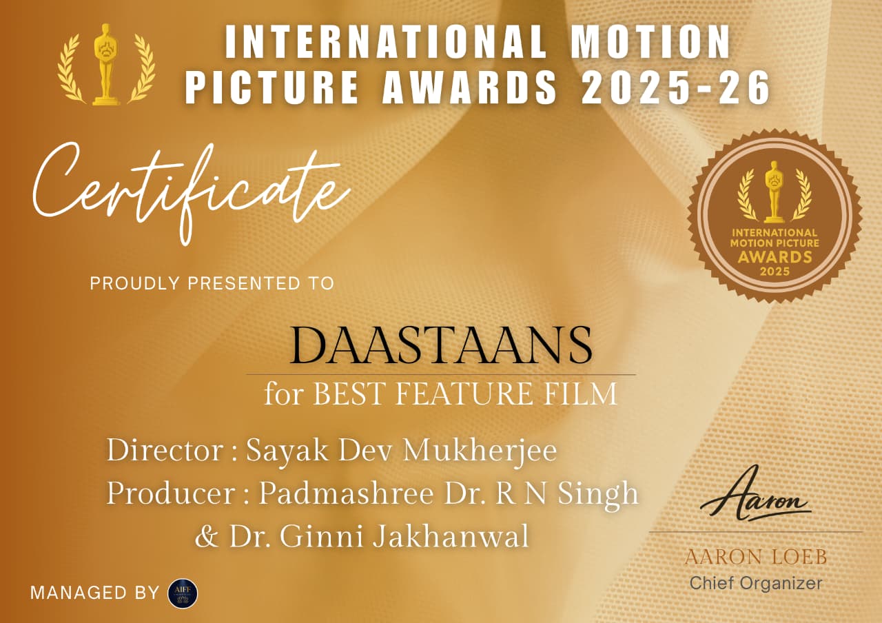 International Motion Picture Awards Certificate
